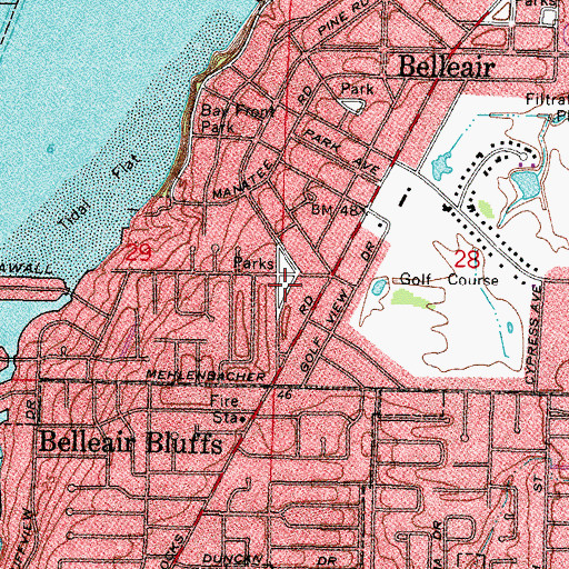 Topographic Map of Magnolia Park, FL