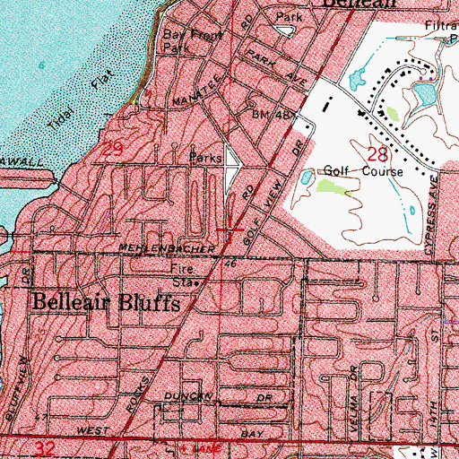 Topographic Map of Magnolia Park, FL