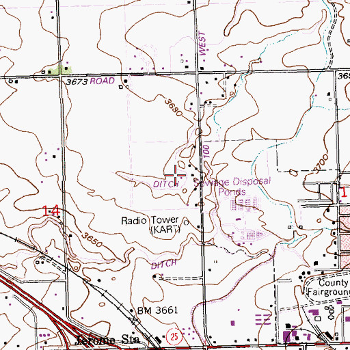 Topographic Map of Lateral J-17, ID
