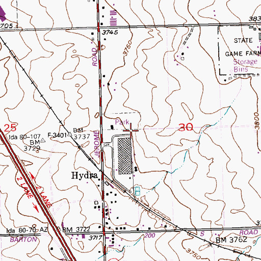 Topographic Map of Lateral L-12, ID