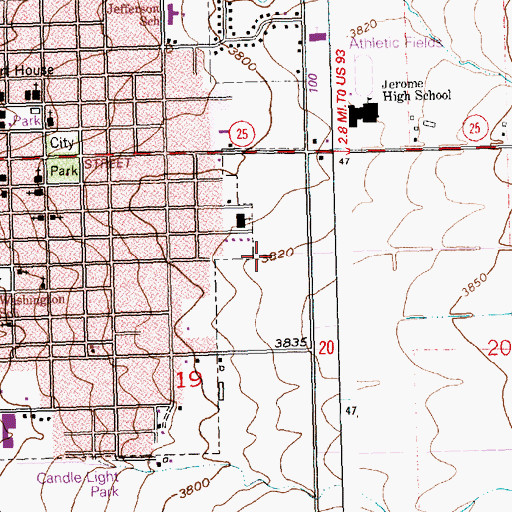 Topographic Map of Lateral L-13, ID