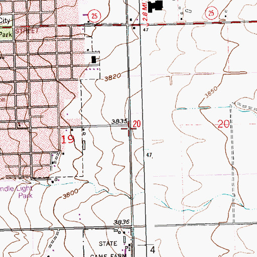 Topographic Map of Lateral L-15, ID