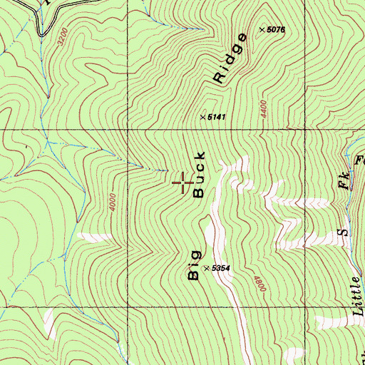 Topographic Map of Big Buck Ridge, CA