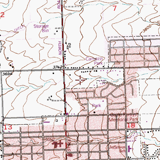 Topographic Map of Lateral M-3, ID