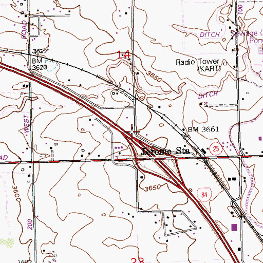 Topographic Map of Lateral N-1, ID