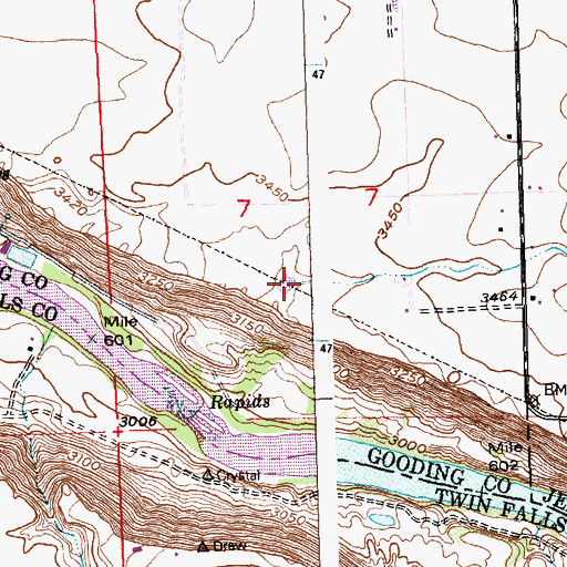 Topographic Map of Lateral N-23, ID
