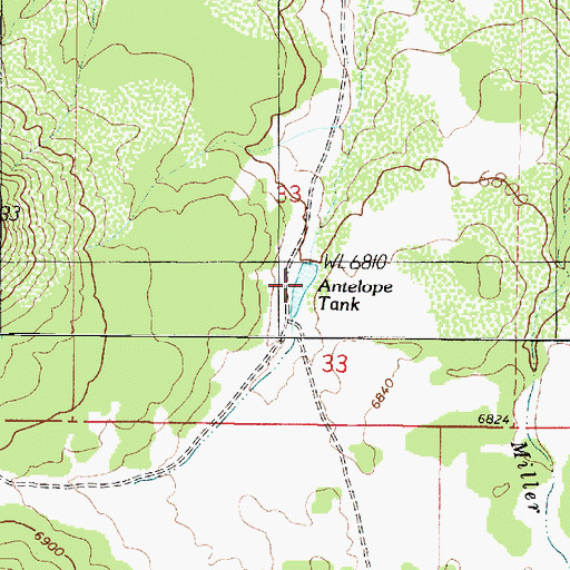 Topographic Map of Antelope Tank, AZ