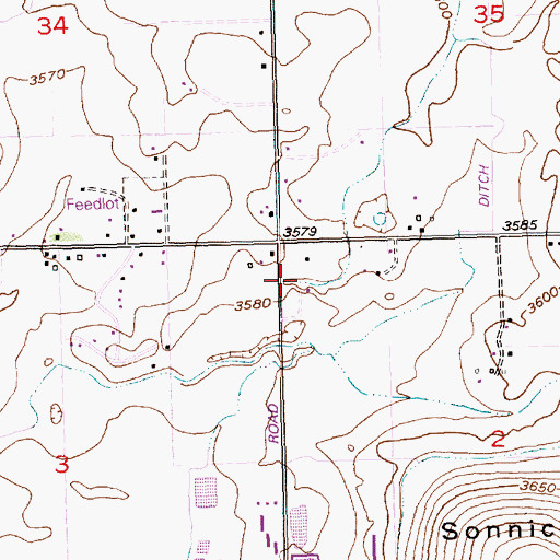 Topographic Map of Lateral N-37, ID