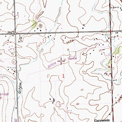 Topographic Map of Lateral N-43, ID