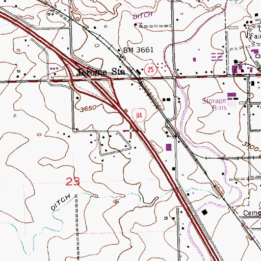 Topographic Map of Lateral N-45, ID