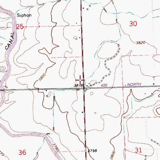 Topographic Map of Lateral R-10, ID