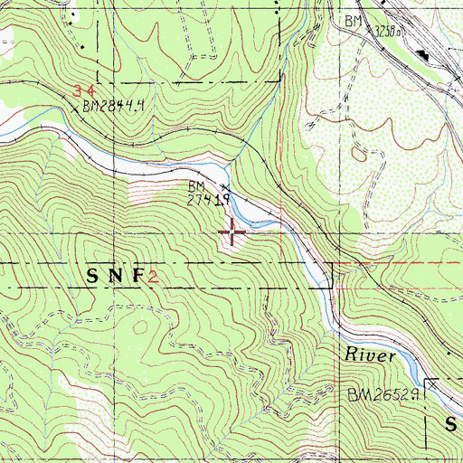 Topographic Map of Big Canyon Creek, CA