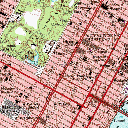 Topographic Map of Browning School, NY