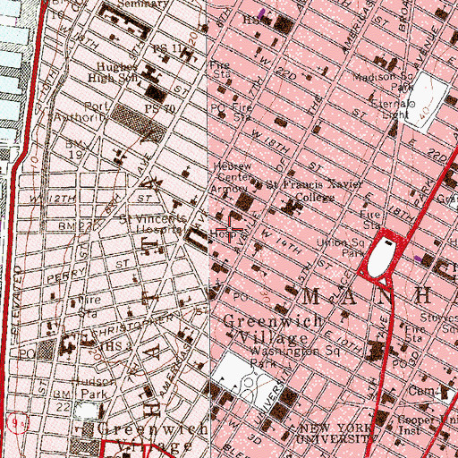 Topographic Map of City And Country School, NY