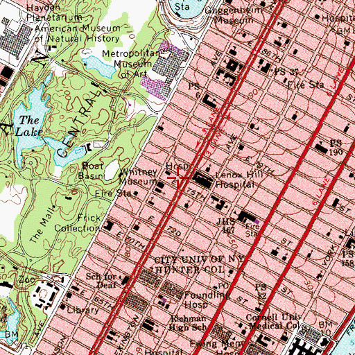 Topographic Map of Hewitt School, NY