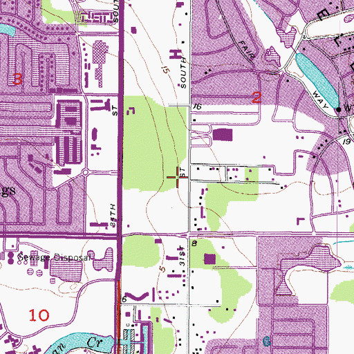 Topographic Map of Thirtyfirst Street Sports Complex, FL