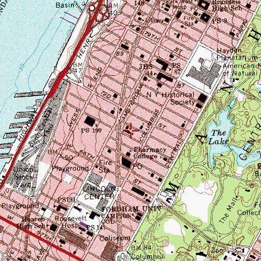 Topographic Map of Blessed Sacrament School, NY