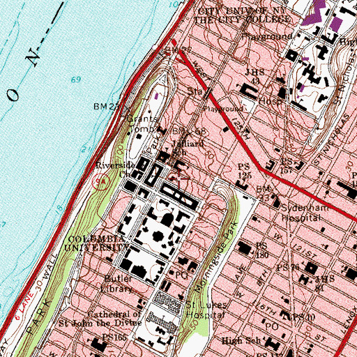 Topographic Map of Corpus Christi School, NY