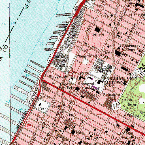 Topographic Map of Abraham Joshua Heschel High School, NY