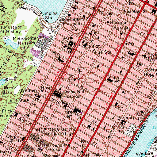 Topographic Map of All Souls School, NY