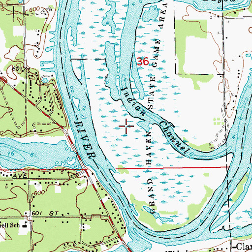 Topographic Map of Poel Island, MI