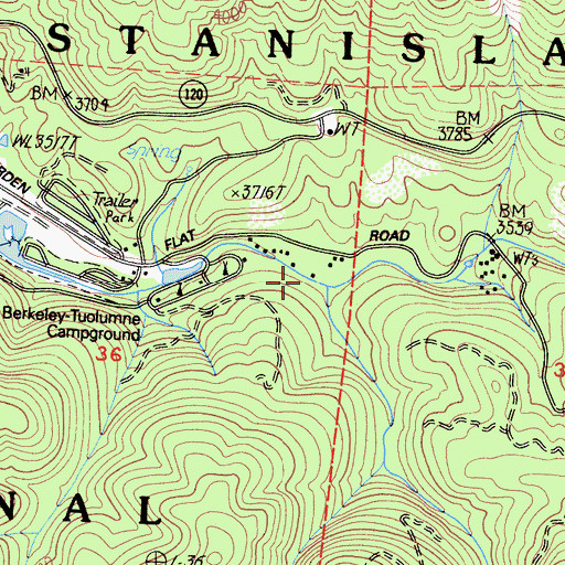 Topographic Map of Big Creek, CA