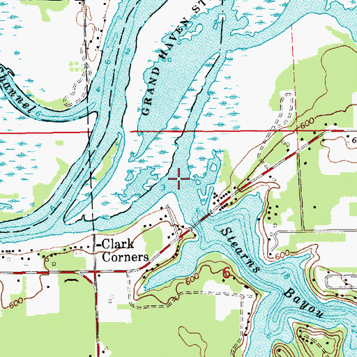 Topographic Map of Robinson Bayou, MI