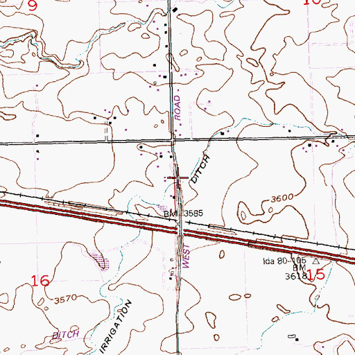 Topographic Map of Lateral S-14, ID