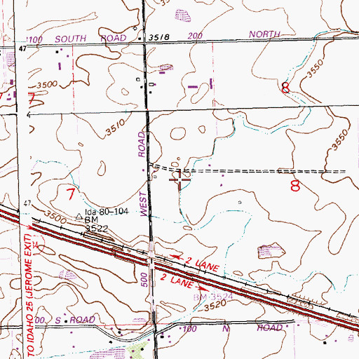 Topographic Map of Lateral S-6, ID