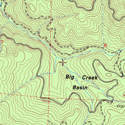 Topographic Map of Big Creek Basin, CA