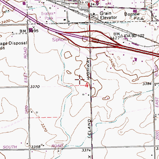 Topographic Map of Lateral W-20, ID