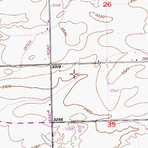 Topographic Map of Lateral W-34, ID