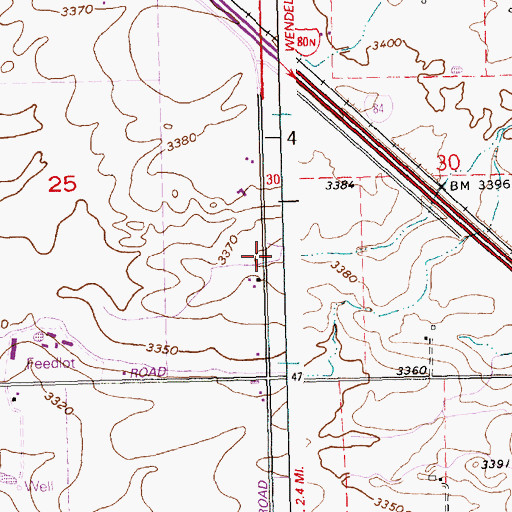 Topographic Map of Lateral W-54, ID