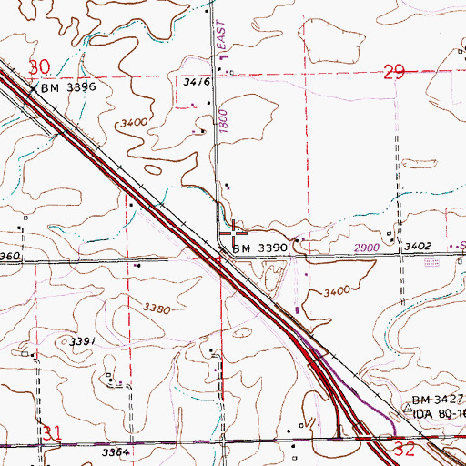 Topographic Map of Lateral W-7, ID