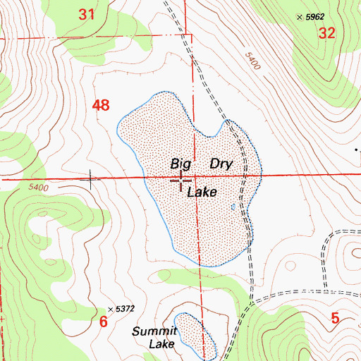 Topographic Map of Big Dry Lake, CA