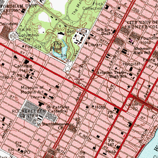 Topographic Map of French Fashion Academy, NY