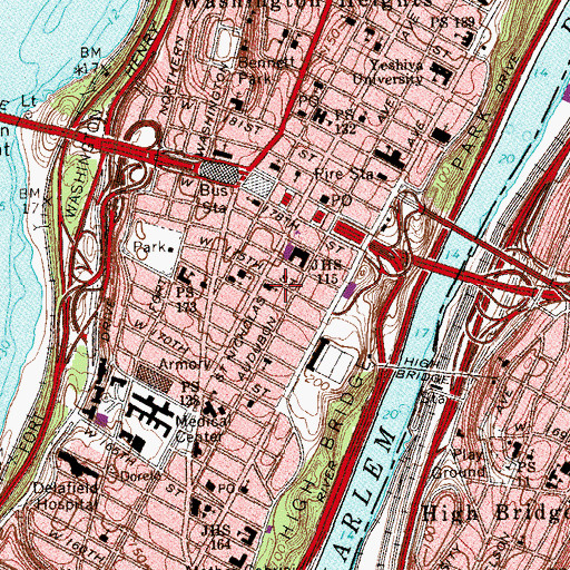Topographic Map of Incarnation School, NY