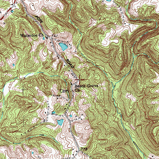 Topographic Map of Beech Grove School (historical), KY