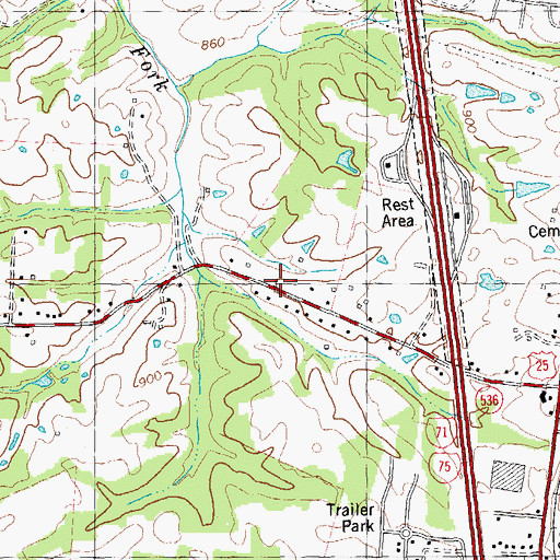 Topographic Map of Excelsior Grange Hall (historical), KY