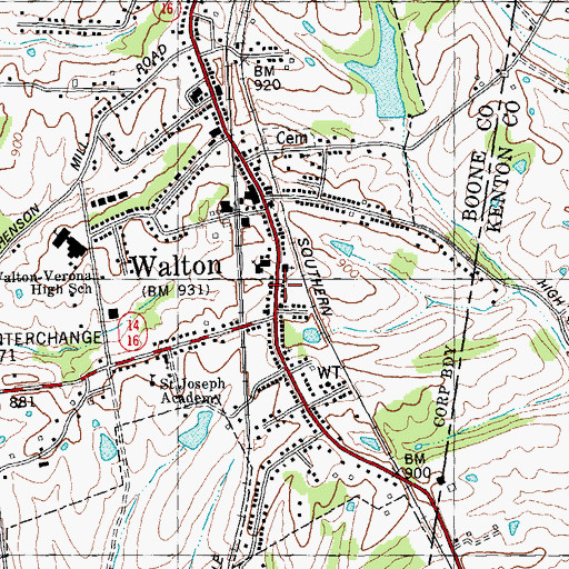 Topographic Map of Gaines Post Office (historical), KY