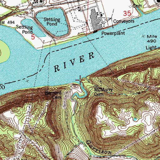 Topographic Map of Garrison Landing (historical), KY