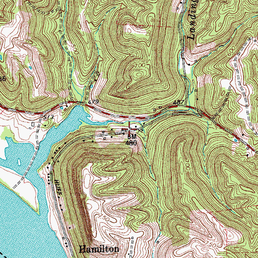 Topographic Map of Hamilton Mills (historical), KY