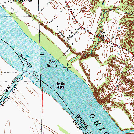 Topographic Map of Peaks Branch, KY