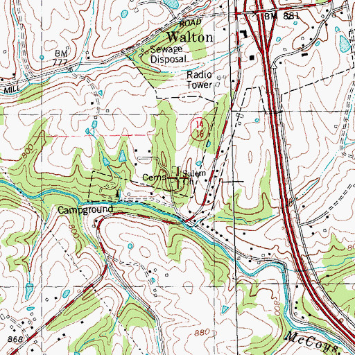 Topographic Map of Salem Baptist Church (historical), KY