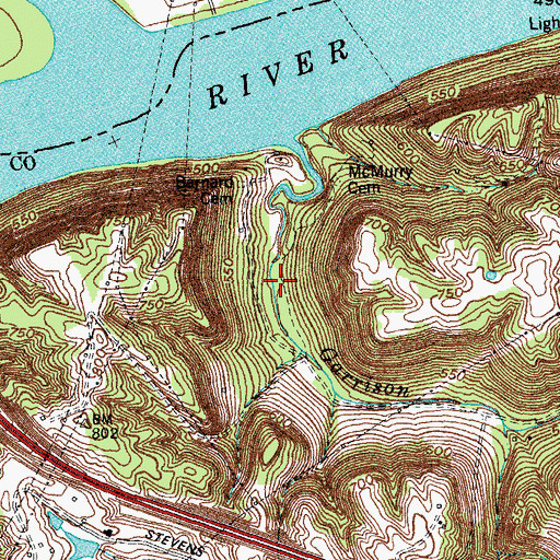 Topographic Map of School Number Fifteen (historical), KY