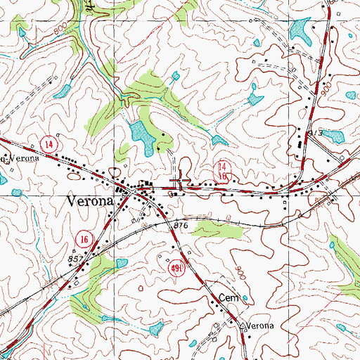 Topographic Map of Verona Elementary School (historical), KY
