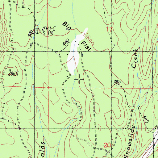 Topographic Map of Big Flat, CA
