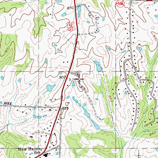 Topographic Map of White Haven, KY