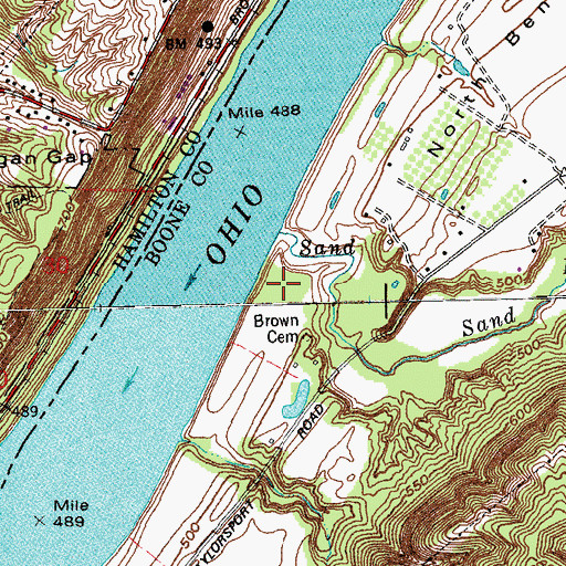 Topographic Map of Bullittsburg Baptist Church (historical), KY