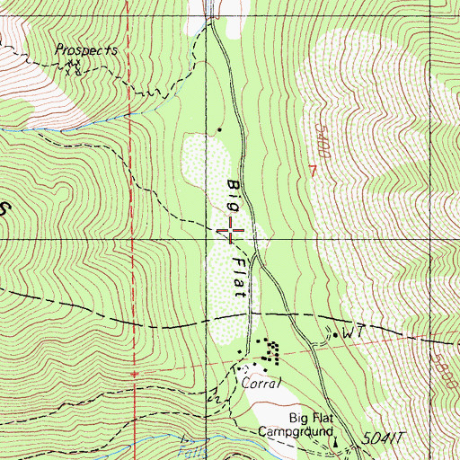 Topographic Map of Big Flat, CA